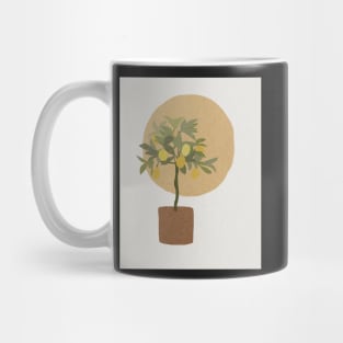 Abstract sun and lemon tree, Mid century art print Mug